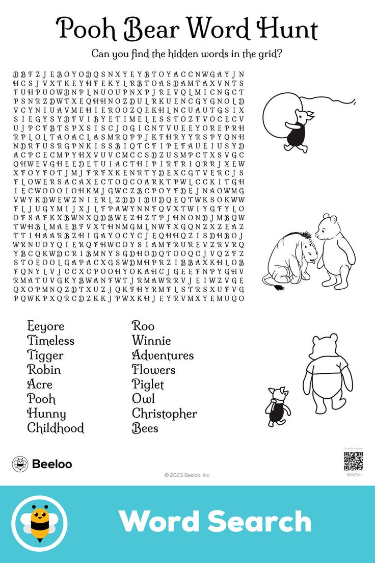 Advanced winnie-the-pooh-themed word search for kids ages 8 and up Word Search For Kids, Crafts And Activities For Kids, Hidden Words, Word Puzzles, Printable Crafts, Pooh Bear, Activity Sheets, Printable Activities, Worksheets For Kids