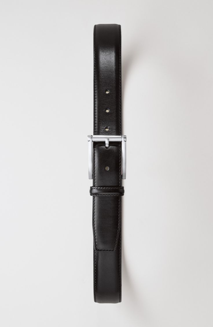 An elegant, hand-burnished leather belt is finished with silvertone hardware that adds a modern touch. Style Name:Magnanni Carbon Leather Belt. Style Number: 677264. Belt Style, Leather Belts, Belt Size, Leather Belt, Cognac, Dress Shoes Men, Shoes Mens, Dress Shoes, Silver Tone