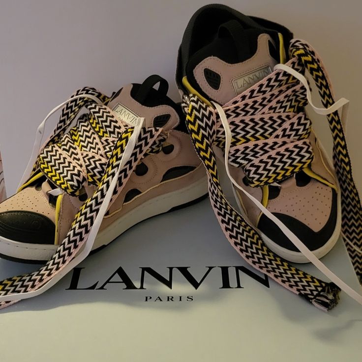 Woman Pink Lanvin Sneakers Only Wore Once Just Like New Luxury Pink Lace-up Custom Sneakers, Pink Lanvin Sneakers, Ladies Sneakers, Lanvin Sneakers, Lanvin Shoes, Black And Pink, Lanvin, Black N Yellow, Womens Shoes Sneakers