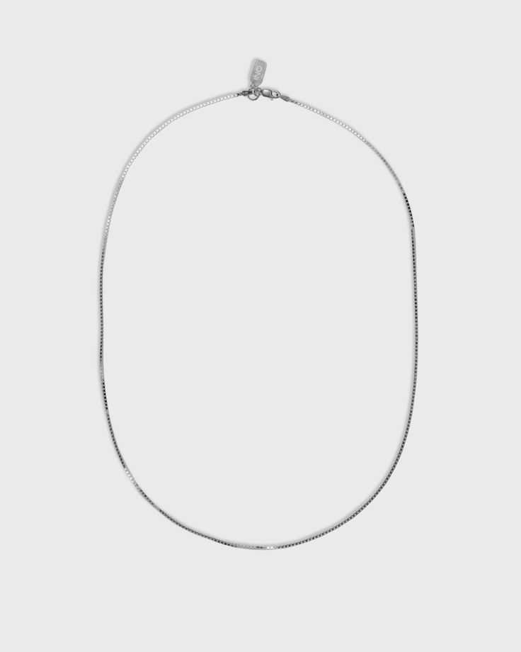 1mm box chain in solid 925 sterling silver Everyday White Gold Pendant Chain Necklace, Minimalist Cable Chain Necklaces For Everyday Use, Minimalist Cable Chain Necklace For Everyday Use, White Gold Necklace With Adjustable Chain For Everyday, Everyday White Gold Necklace With Adjustable Chain, Everyday Silver Chain Necklace, Everyday White Gold Link Necklace, Classic Long Necklace For Everyday Wear, Classic Long Necklace For Everyday