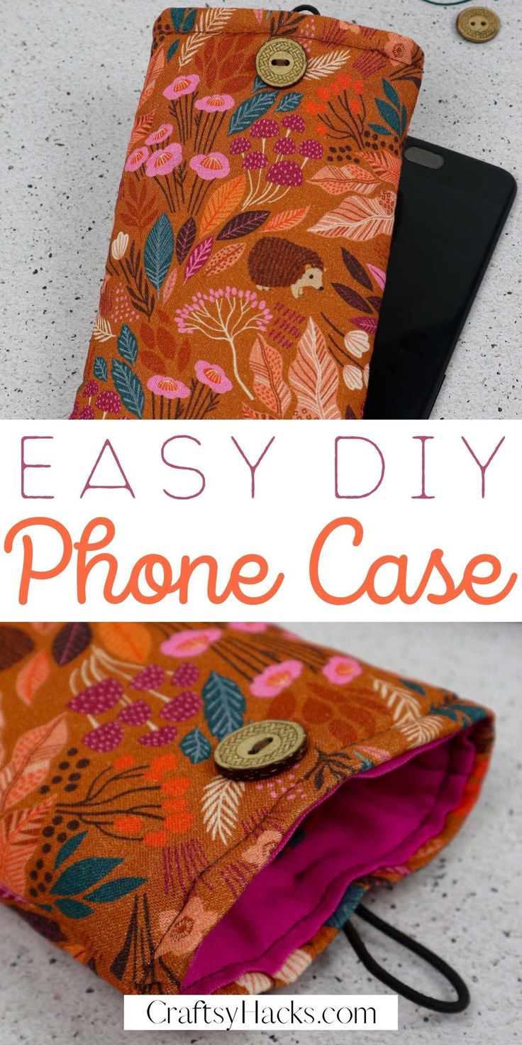 an easy diy phone case made out of fabric