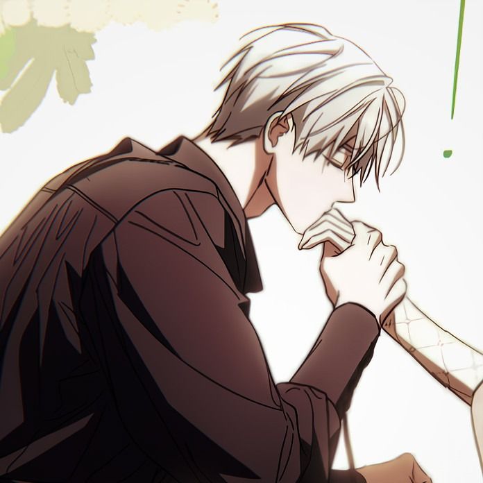 an anime character with white hair and black shirt holding a baseball bat in his hand