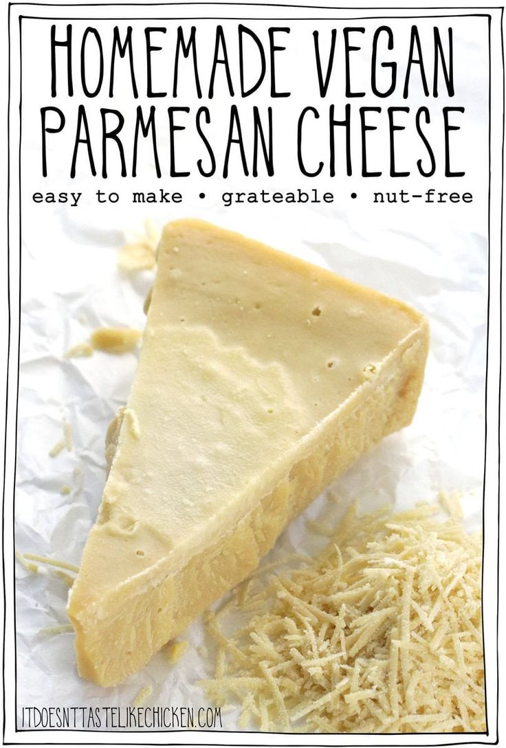 homemade vegan parmesan cheese recipe with text overlay