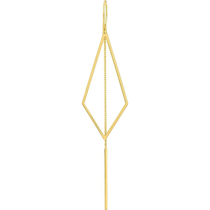 Embrace the allure of craftsmanship with the elegance of our Kite Earrings with Chain Drape on Fish Hook. Crafted by the renowned brand, Olas d'Oro, these exquisite 14K yellow gold earrings redefine modern sophistication. Whether you're headed to the office or a glamorous evening event, these earrings are the perfect choice to elevate your style.The Kite Earrings feature a contemporary open kite design, exuding a sense of timeless allure. Suspended from each earring is a delicate chain drape tha Gold Jewelry With Diamond Markers In 14k Gold, Modern Jewelry With Diamond Markers As Gift, 14k Gold Jewelry With Diamond Markers, Modern 14k Gold Diamond Earrings, Fine Jewelry With Diamond Markers In 14k Gold, Modern Diamond Cut Drop Earrings, Formal Gold Jewelry With Diamond Markers, Modern 14k Gold Pierced Diamond Earrings, Elegant Earrings With Diamond Markers As Gift