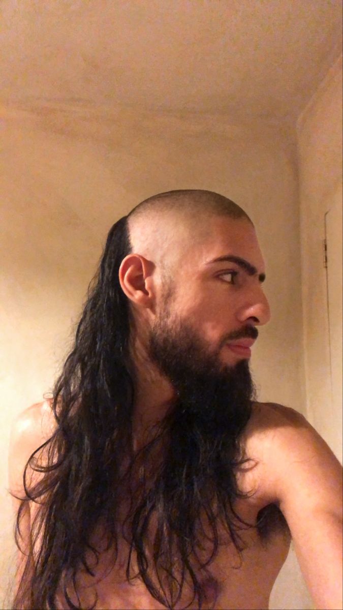 Skullet Skullet Haircut Men, Skullet Hair, Leo Haircut, Skullet Haircut, Shaved Head With Beard, Long Hair Beard, Bald Look, Bald With Beard, Mohawks