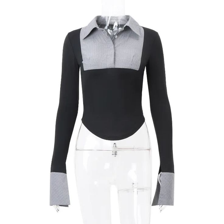 Vevesc Fake Two Pieces Patchwork T Shirts Long Sleeve Tees Y2k Crop Top Black Fall Trending Clothes For Women T-shirt Style: Office Lady Age: MIDDLE AGE Season: Autumn/Winter Clothing Length: short Decoration: PATCHWORK Elasticity: Slight Strech Sleeve Style: regular Fabric Type: Broadcloth Material: Polyester Material: SPANDEX Pattern Type: Patchwork Sleeve Length(cm): Full Fit: Fits true to size, take your normal size Pattern Them: Festival Tops Type: TEES Item Type: tops Size(CM) US EU Bust W T Shirts Long Sleeve, Y2k Spring, Trending Clothes, Patchwork Sleeve, Y2k Crop Top, Retro Tops, Shirts Long Sleeve, Long Sleeve Striped Top, Linen Pants Women