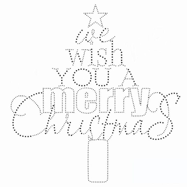 a christmas tree made out of dots with the words merry written in black and white