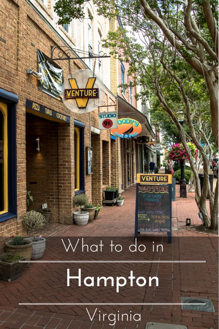 the sign for what to do in hampton, virginia with an image of a brick building