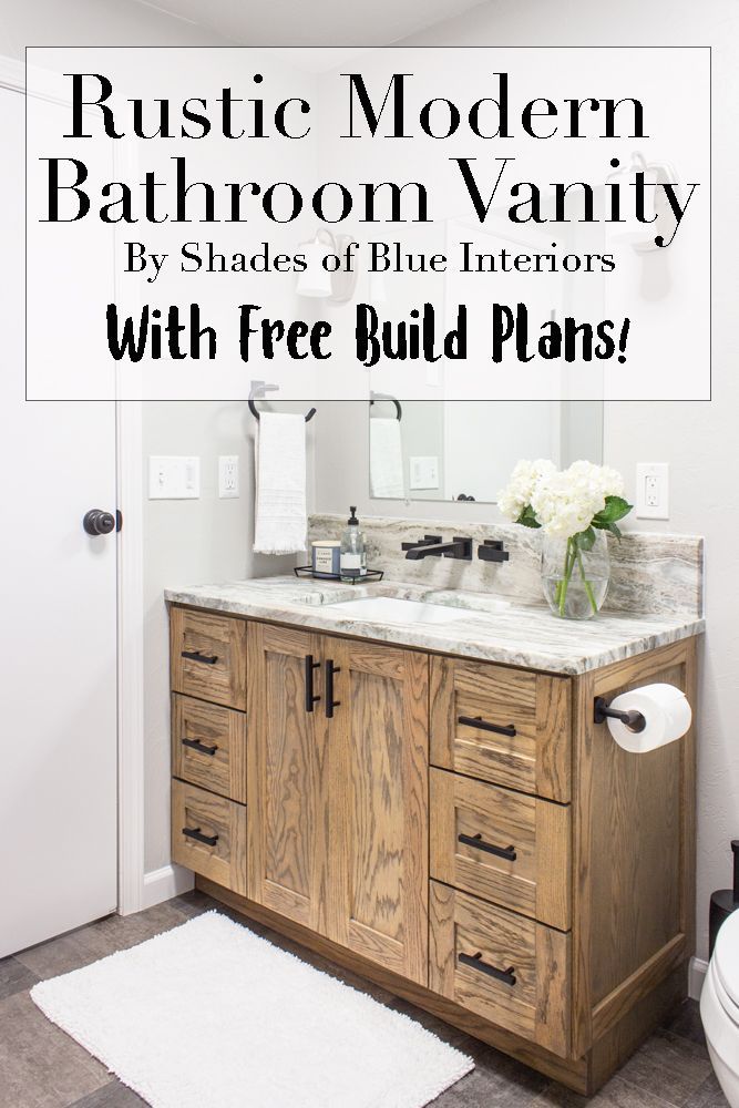 a bathroom vanity with free build plans on it