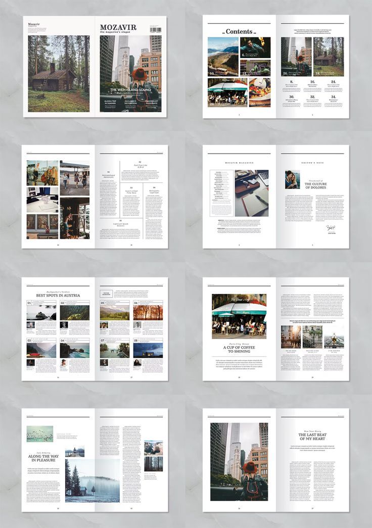 an image of a magazine spread with many pages on the same page, including photos and text