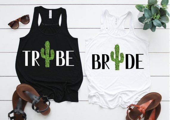 two women's shirts that say, try be bridle and cactus on them