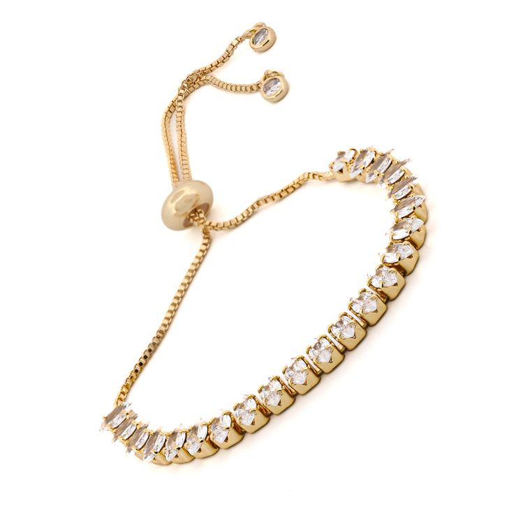 Sparkly Diamond Adjustable Fashion Bracelet ;This exquisite piece is designed to adorn your wrist with a touch of luxury and timeless charm.  The combination of gold and sparkling diamonds offers a classic appeal that never goes out of style. Crafted with meticulous attention to detail, the bracelet features an 18k gold-plated adjustable chain, ensuring a perfect fit for any wrist size and offering ease of wear with its sleek design. The adjustable chain ensures a custom fit, making it a comfort Adjustable Metal Tennis Bracelet For Formal Occasions, Cz Diamond, Polish Jewelry, Sparkle Diamonds, Independent Designers Fashion, Jewelry Branding, Badger, Fashion Jewellery, Fashion Bracelets