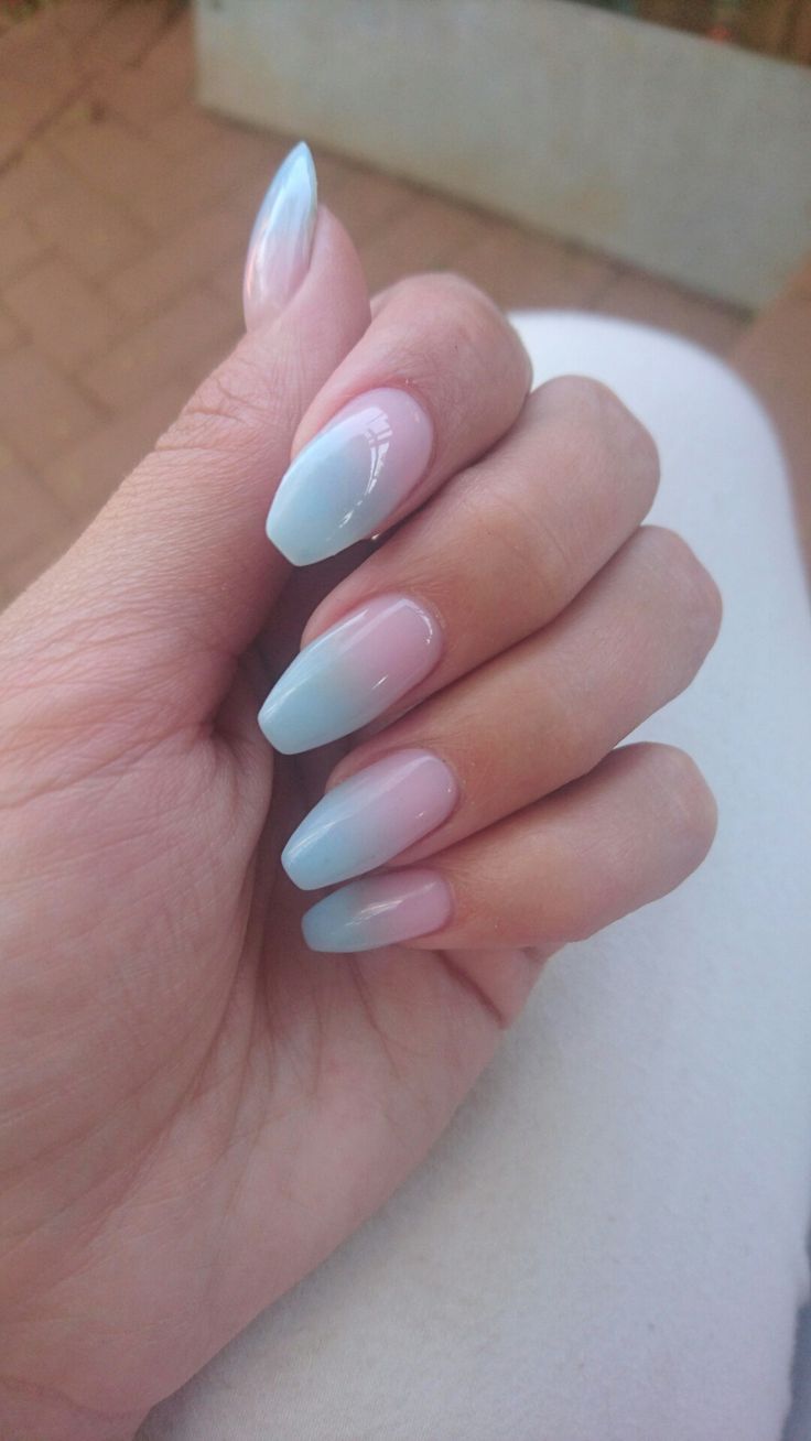 Blue And Pink Nails, Nail Diamond, Cotton Candy Nails, Blue Ombre Nails, Blue Gel Nails, Nails Yellow, Light Pink Nails, Pink Ombre Nails, Ombre Acrylic Nails