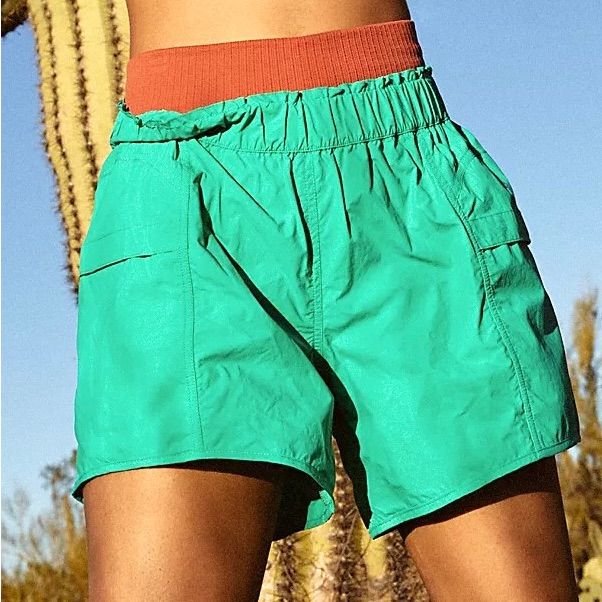 Nwt Free People Green Shorts Outdoor Bottoms With Pockets For Beach Season, Short Bottoms For Beach Season Outdoor Activities, Shorts For Outdoor Activities At The Beach, Bottoms With Pockets For Beach Season Outdoor Activities, Summer Bottoms With Elastic Waistband For Outdoor Activities, Stretch Bottoms For Outdoor Activities In Summer, Beach Season Bottoms With Elastic Waistband, Summer Bottoms With Pockets For Outdoor Activities, Bottoms With Pockets For Summer Outdoor Activities