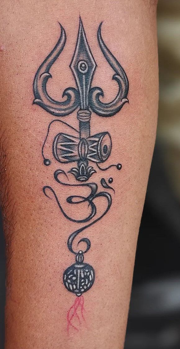 Rudraksha Tattoo, Trendy Tattoo Ideas, Tattoos 2023, Hindu Tattoos, Hanuman Tattoo, Trishul Tattoo Designs, Trishul Tattoo, God Tattoo, Skull Sleeve