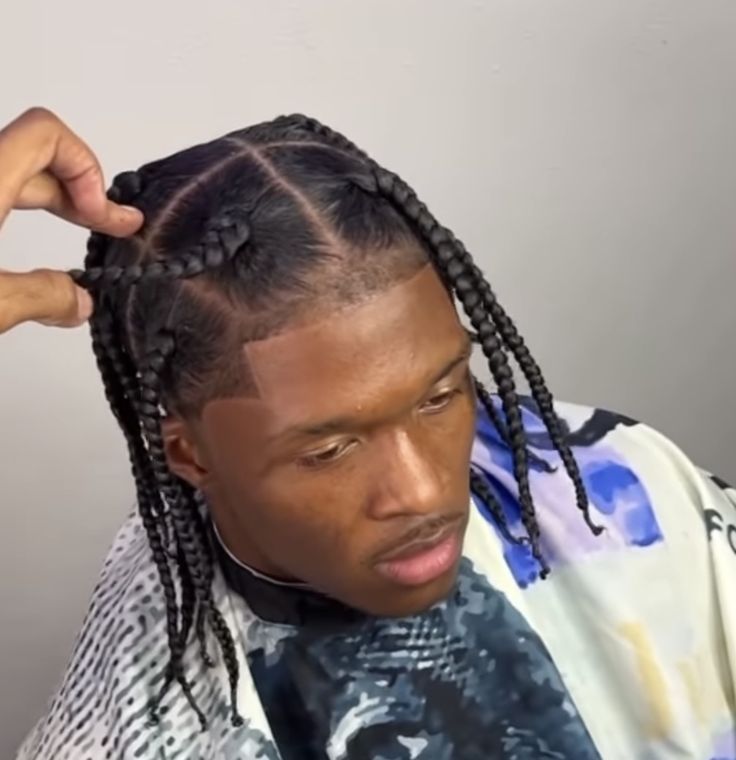 Braids For Long Hair Men, Plait Braids Men, Thick Braids Men, Jumbo Braids Men, Large Box Braids Men, Big Braids Men, Men Large Box Braids, Thick Box Braids Men, Big Plaits Box Braids Men