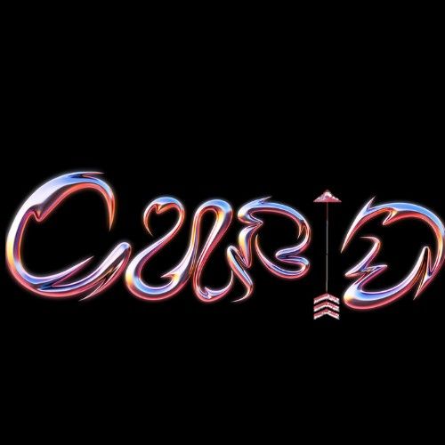 the word cursive written in neon light on a black background with an arrow