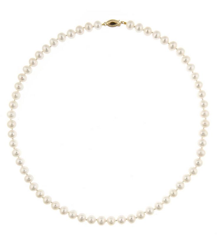 Strand of Fresh Water Pearls  | Bridal Necklace Classic Gold Pearl Necklace, Classic Single Strand Round Pearl Necklace, Classic Single Strand Pearl Necklace, Classic Single Strand Pearl Necklace For Anniversary, Classic Akoya Pearl Necklace, Classic Single Strand Pearl White Necklace, Classic Pearl Drop Necklace, Classic Yellow Gold Pearl Necklace, Classic High Luster Pearl Necklace For Formal Events