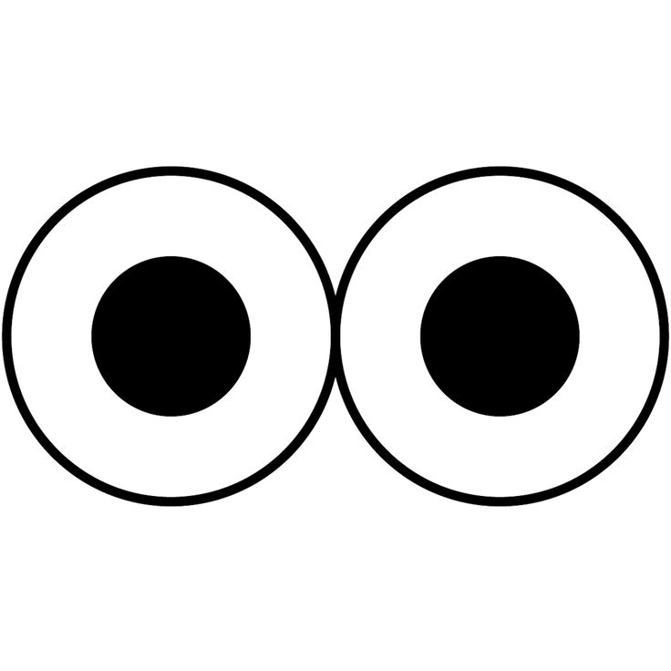 an eyeball is shown in black and white, with two circles at the center