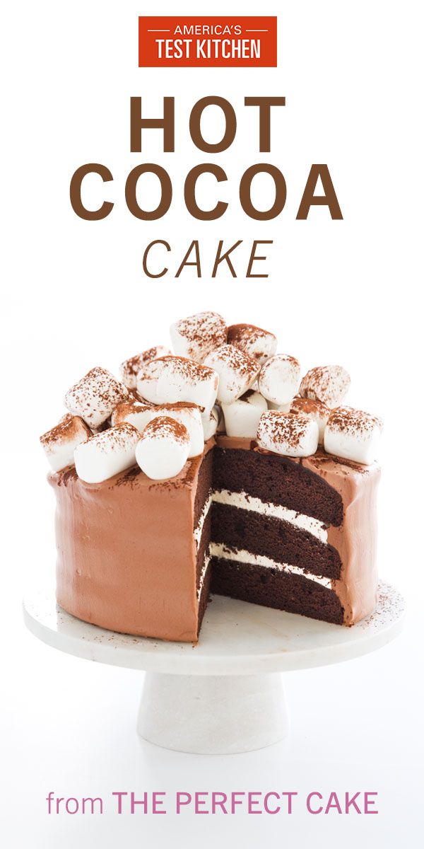 the cover of test kitchen's hot cocoa cake