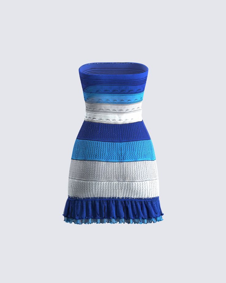 Rania Blue Sweater Mini Dress – FINESSE Blue Knitted Sweater Dress, Fitted Color Block Winter Dress, Fitted Color Block Dress For Winter, Blue Knitted Winter Dress, Blue Fitted Knit Mini Dress, Blue Knit Mini Dress, Fitted Blue Knitted Dress, Blue Color Block Mini Dress, Blue Stretch Knit Dress