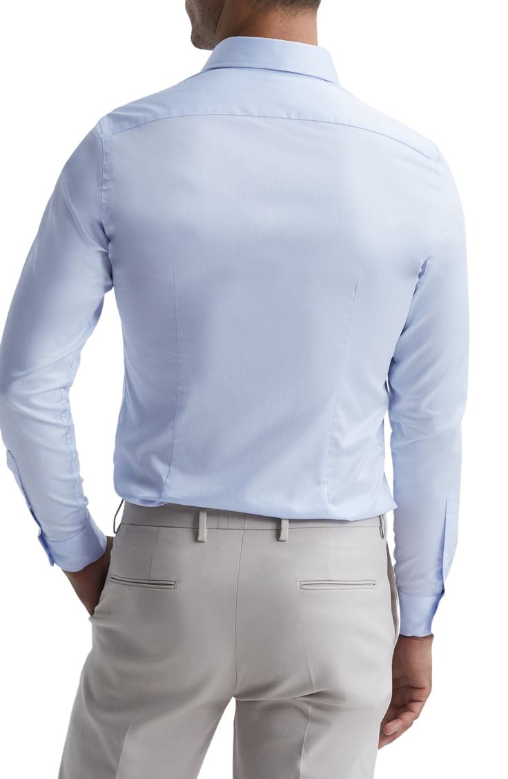 A French placket and cutaway collar emphasize the smart, simple detailing of a shirt tailored from cotton twill and styled to complement any semiformal look. 30" length; 39" chest (size Medium) Cutaway collar Long sleeves with one-button cuffs 100% cotton Machine wash, line dry Made in Turkey Cotton Business Tops With Welt Pockets, Tailored Cotton Dress Shirt For Office, Tailored Business Tops With Concealed Placket, Formal Tops With Welt Pockets And Spread Collar, Elegant Tops With Welt Pockets And Spread Collar, Tailored Cotton Shirt For Business Casual, Classic Business Tops With Welt Pockets, Semi-formal Cotton Shirt With Welt Pockets, Elegant Shirt With Welt Pockets For Office