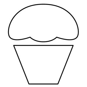 a cupcake with icing on it is shown in black and white, as well as