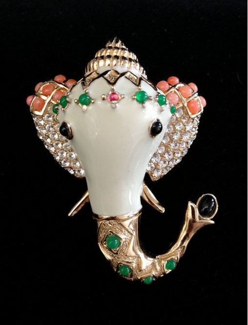 Ciner Jewelry, Elephant Brooch, Figural Jewelry, Elephant Jewelry, Ruby Rings, Vintage Elephant, Animal Brooch, An Elephant, Themed Jewelry