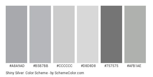 the color chart for silver is shown in this image, and it shows different shades