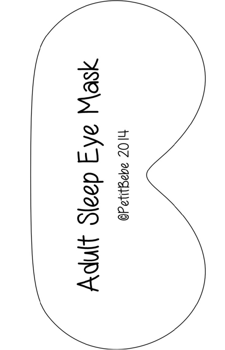 an eye mask is shown with the words, and it's black on white