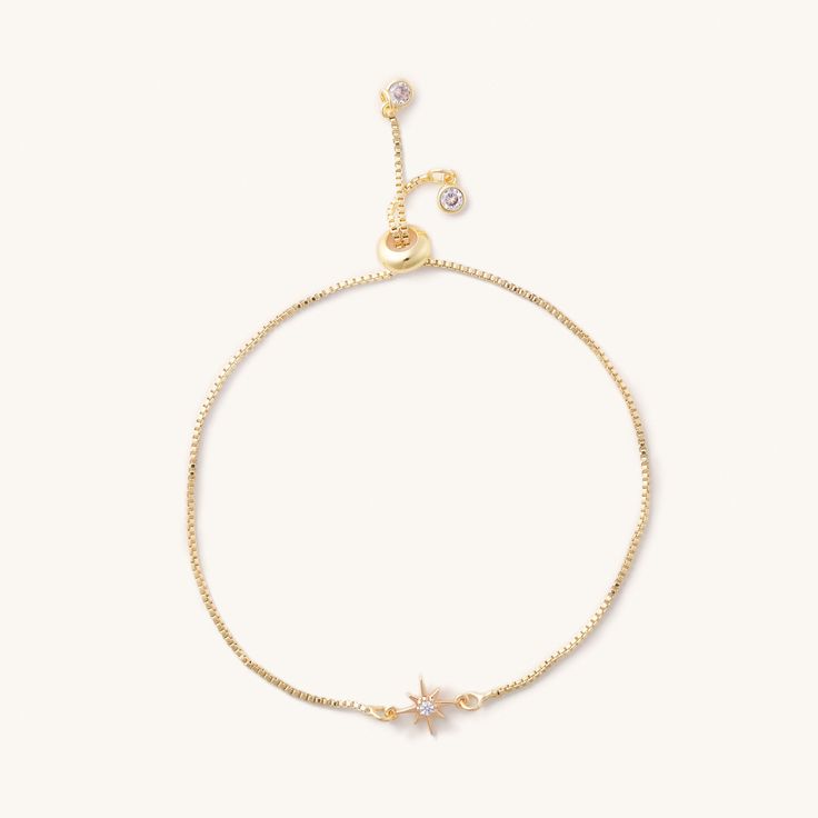 We love this dainty cutie! How precious is our little crystal star bracelet? It may look small, but this adjustable accessory is sure to be your biggest hit. 14k gold plated over copper This bracelet has an adjustable sliding bead that will make the bracelet tighter or looser-making it fit any size wrist! Adjustable Gold Jewelry With Star Charm, Adjustable Rose Gold Charm Bracelet For Everyday, Adjustable Delicate Jewelry With Star Charm, Adjustable Gold Star Bracelet, Adjustable Yellow Gold Star Bracelet, Adjustable 14k Gold-filled Rose Gold Bracelet, Gold Jewelry With Adjustable Clasp For Gift, Adjustable Gold Star Charm Bracelet, Adjustable Dainty Star Jewelry