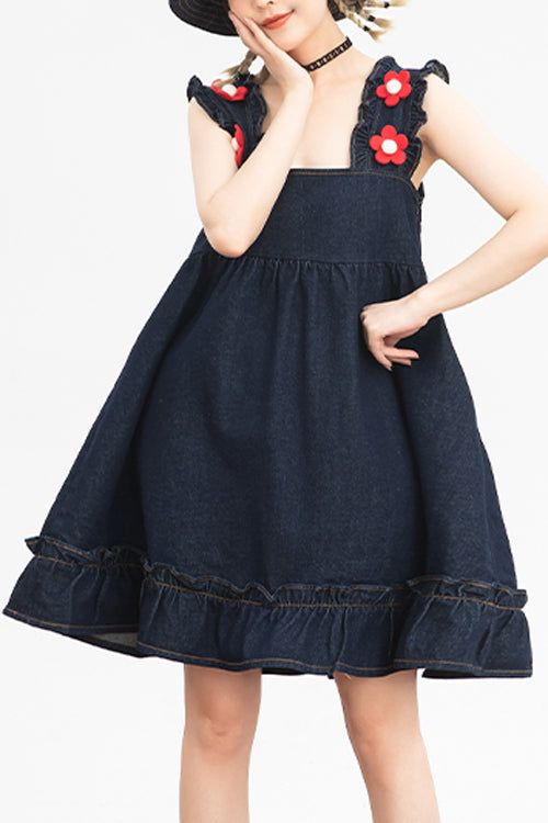 SKU: LIN01579 Fabric: Denim Cotton Style types: Sweet Lolita Season: Spring, Summer, Autumn, Winter Notice: Any of the accessory is not included. Size(IN) Bust Dress Length S 33.07 33.46 M 34.65 33.86 Style Types, Bust Dress, Spring Summer Autumn Winter, Hacks Clothes, Fashion Hacks, Fashion Hacks Clothes, Sweet Lolita, Flower Accessories, Denim Cotton