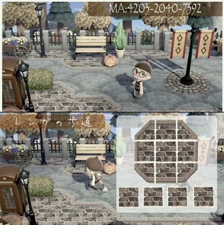 two screens showing the same scene in animal crossing