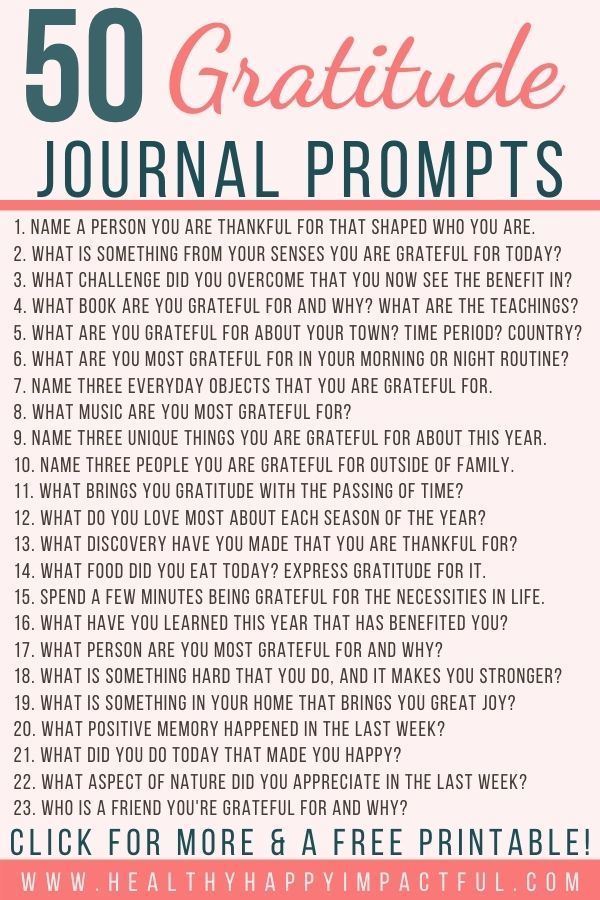 a pink and white poster with the words, 50 grateful journal prompts for students