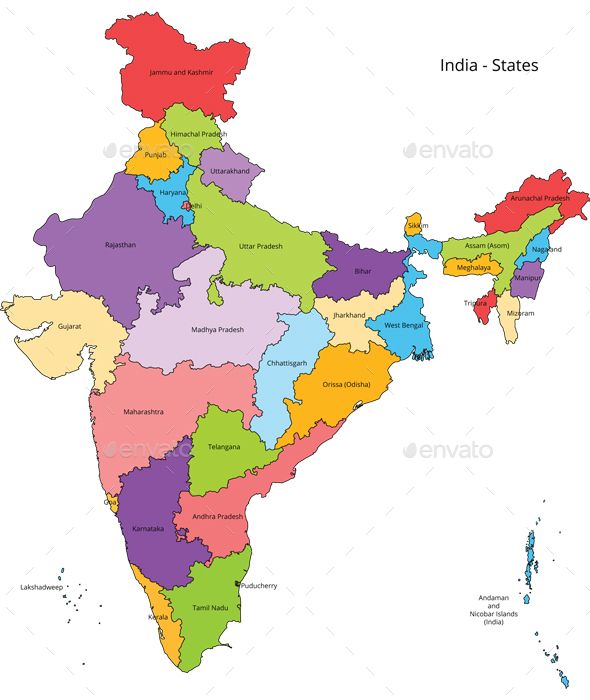 the detailed map of india with all states and major cities - stock photo - images