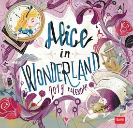 the cover of alice in wonderland, with an image of a clock and flowers on it