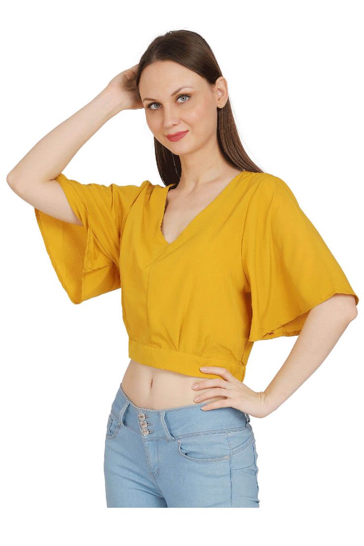 • Radiate positivity with this vibrant top.• Add a pop of sunshine to your wardrobe.• Breezy and lightweight for ultimate comfort. Summer Cotton V-neck Top With Relaxed Fit, Casual Cotton V-neck Top For Summer, Cotton V-neck Top For Spring Day Out, Trendy V-neck Top For Vacation, Summer Cotton V-neck Top For Day Out, Spring V-neck Top For Day Out, Spring V-neck Top For Day Out With Relaxed Fit, Spring Relaxed Fit V-neck Top For Day Out, Trendy V-neck Crop Top For Vacation