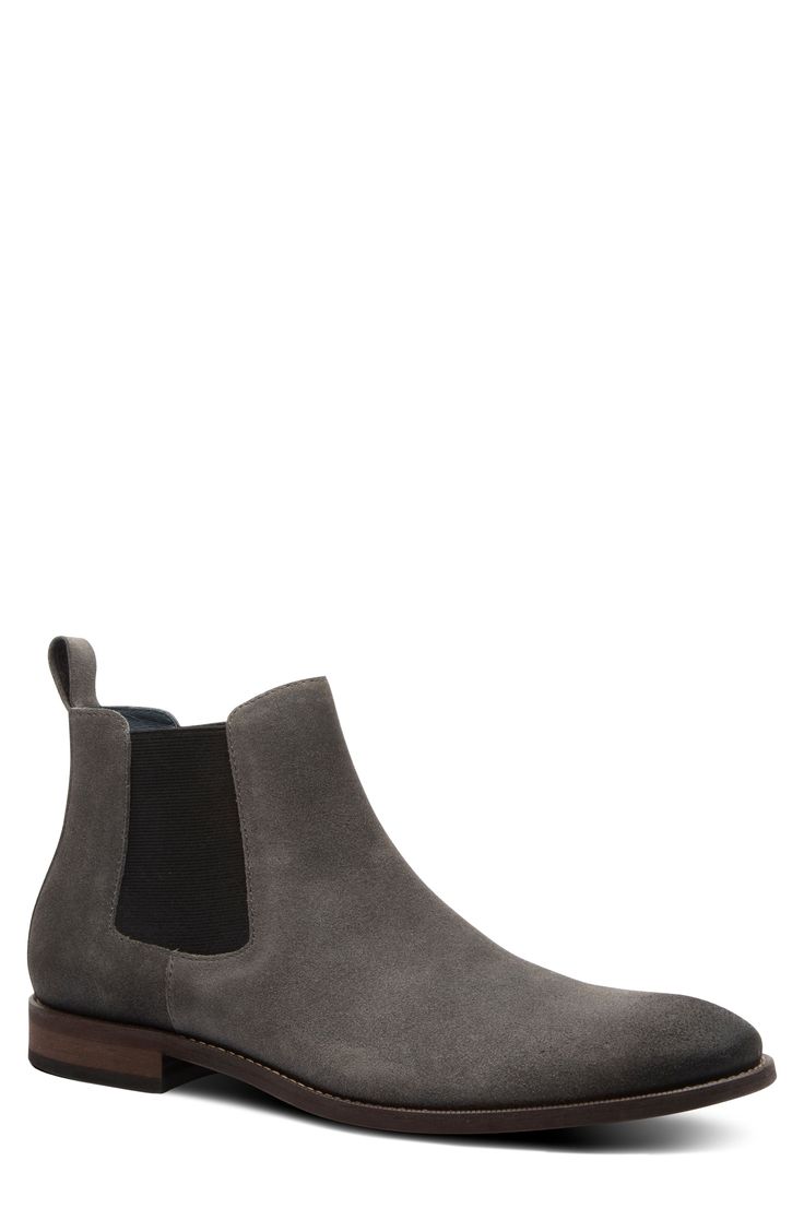 A supple suede finish brings modern sophistication to a sleek Chelsea boot grounded by a cushioned footbed and a durable rubber sole. OrthoLite® footbed with arch support Leather and textile upper and lining/rubber sole Imported Suede Chelsea Boots, Chelsea Boots Men, Chelsea Boot, Arch Support, Boots Men, Chelsea Boots, Rubber Sole, Chelsea, Ankle Boot