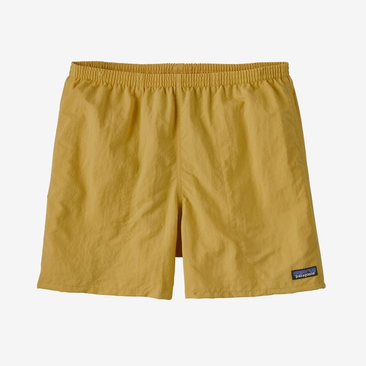 Rugged, multifunctional shorts designed for use in and out of the water, made of quick-drying 100% recycled nylon with a DWR (durable water repellent) finish. Inseam is 5". Specs: Elasticized waistband with internal drawstring; quick-drying black mesh liner Vertical side pockets reduce drag in water; pocket bags have drain-and-dry mesh corners; rear pocket has a flap that closes with a low-profile snap for security 5" inseam Fair Trade Certified sewn, which means the people who made it earned a Ocean Plastic Pollution, Patagonia Baggies, North Face Outfits, Plastic Pollution, Unisex Shoes, Designer Shorts, Pocket Bag, Black Mesh, Sport Shorts