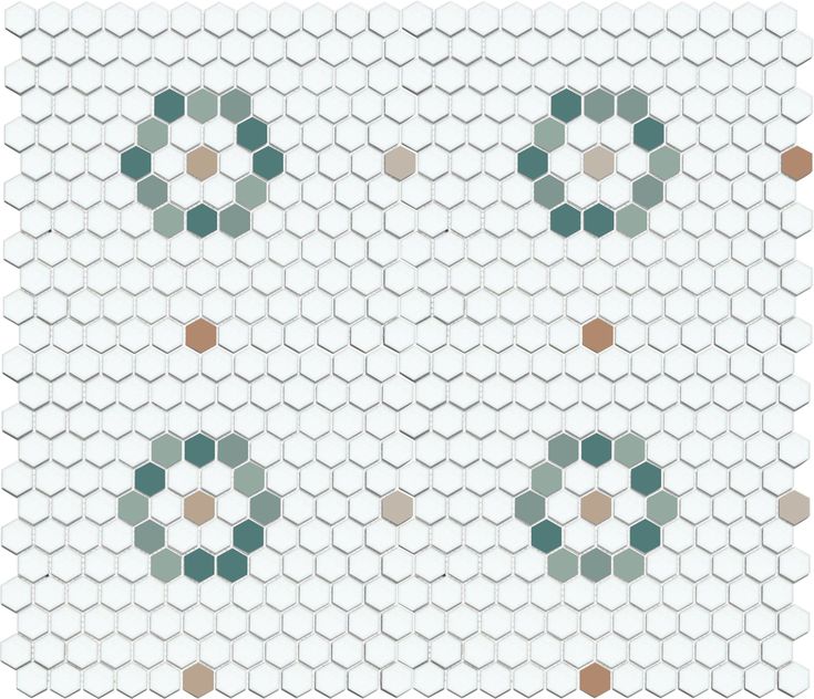 the number six is made up of circles and hexagonals on a white background