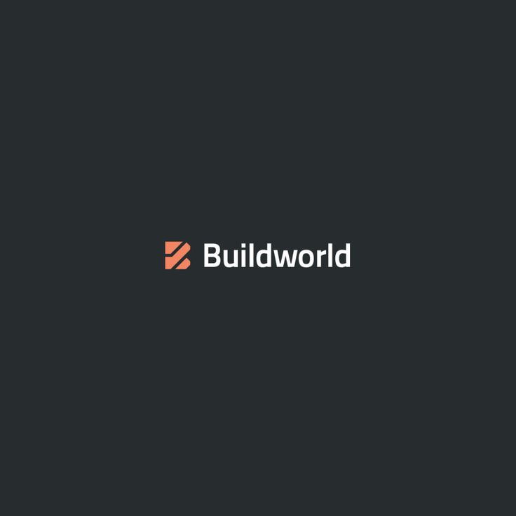 the word buildworld is displayed on a dark background with an orange and gray logo