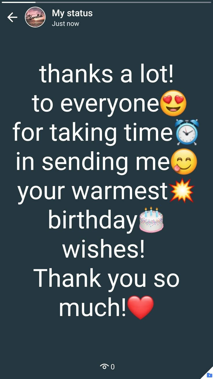 an image of someone's birthday message with the caption that says, thank you so much