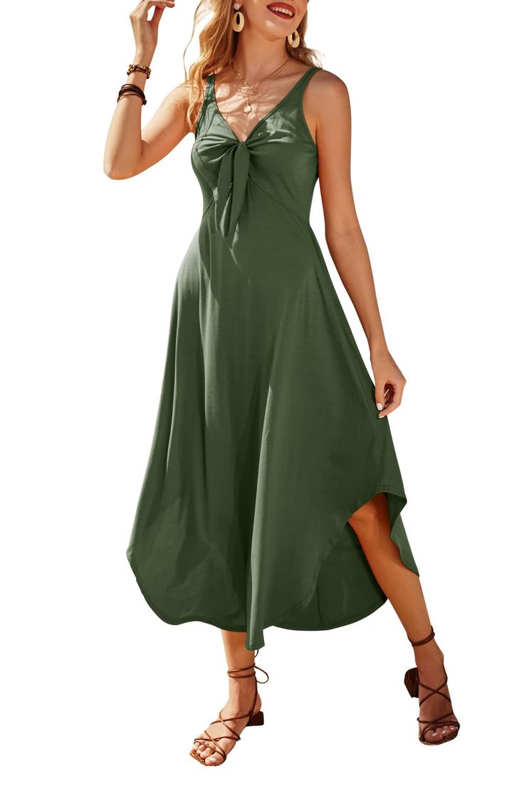 PRICES MAY VARY. Size& Fabric: Size:S=US(4-6),M=US(8-10),L=US(12-14),XL=US(16-18),XXL=US(20-22),Please choose your normal size. Votepretty swing dress made from high-quality materials to ensure comfort and soft touch which suitable to wear all day Unique Design: This flowing sleeveless dress feature a stylish knot front, you can tie a pretty bow through the tie sewn into the dress to showcase a unique sense of fashion Formal/Casual Occasion: The split curved hem, adds layers to the dress, allowi Stylish Tops For Girls, Women Maxi Dresses Summer, Trendy Date Night Outfit, Comfortable Dresses, Tropical Outfit, Fashion Formal, Long Sundress, Classy Dress Outfits, Floral Outfit