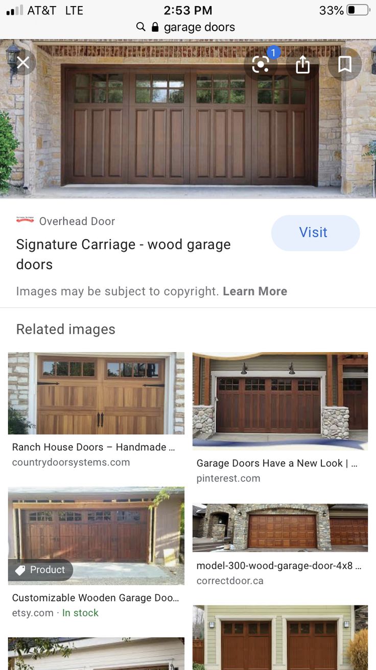 an image of garage doors for sale on the app store's mobile phone screen