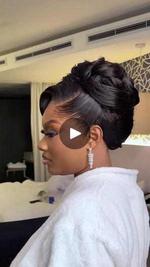 Updos For Photoshoot, Wedding Bun Hairstyles For Black Women, Bridal Hair Updo Black Women, Black Wedding Hairstyles For Bride, Wedding Updo Black Women, French Roll Updo, Black Brides Hairstyles, Black Hair Bun, Black Hair Updo Hairstyles