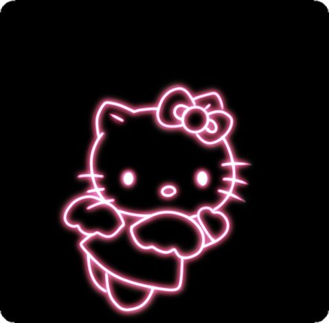 an image of a hello kitty neon sign