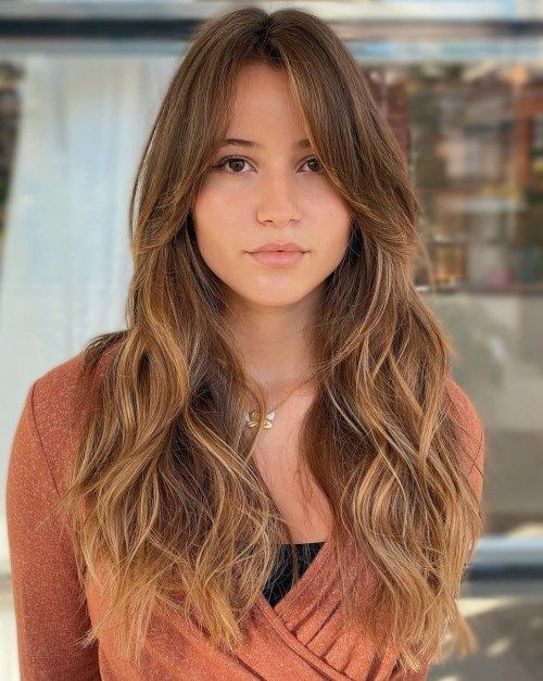 Layered Cuts For Long Hair, Side Part Face Framing Layers, Bangs And Balayage, Updo Tutorials, 2024 Haircuts, Bangs Wavy Hair, Haircut 2024, Face Framing Bangs, Bangs With Medium Hair