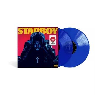 a blue vinyl album with the title starboy on it