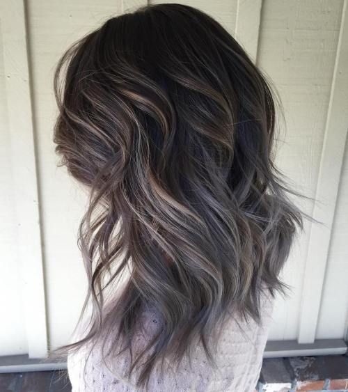 60 Shades of Gray: Silver and White Highlights for Eternal Youth White Blonde Hair Color, Grey Brown Hair, Balayage Hair Grey, Grey Ombre Hair, Balayage Ideas, Gray Balayage, Ombre Blond, Gray Ombre, Grey Highlights