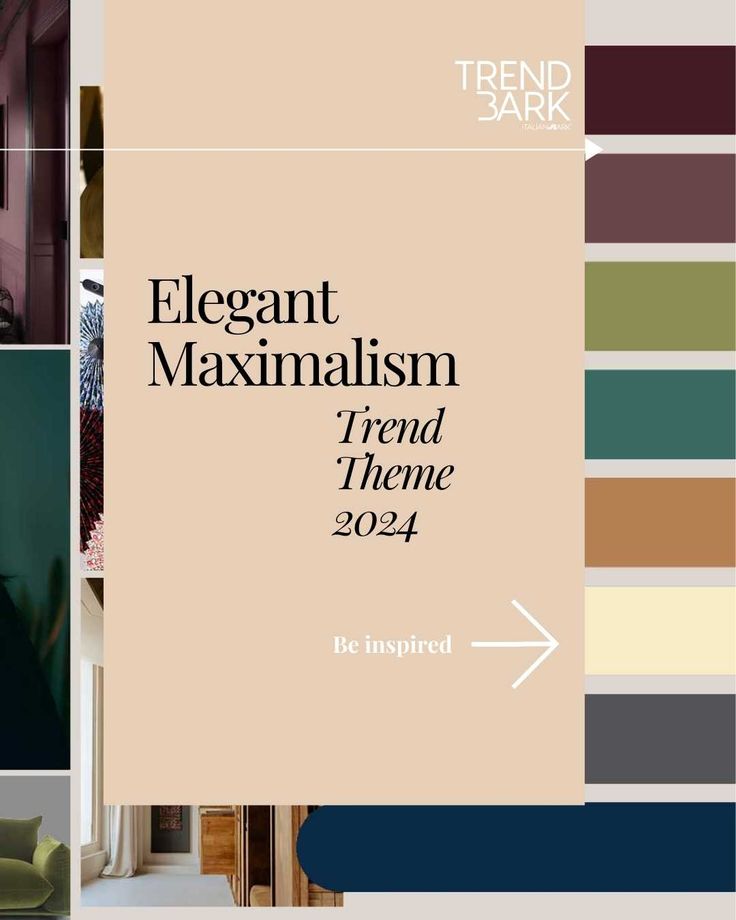 an image of a room with different colors and patterns on the walls, along with text that reads elegant maximumism trend theme 2012 be inspired